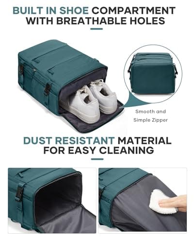 Detalle de BJLFS mochila de cabina 40x30x20 compatible Ryanair/Wizz Air/Vueling, portátil 17" y compartimento seco-húmedo (azul eléctrico)