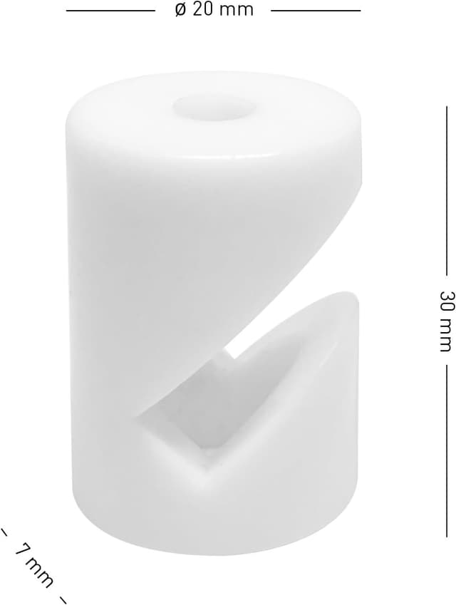 Detalle 2 de smartect Supports muraux et plafonniers pour câbles (8 pièces, blanc) – fixation au plafond avec vis et chevilles