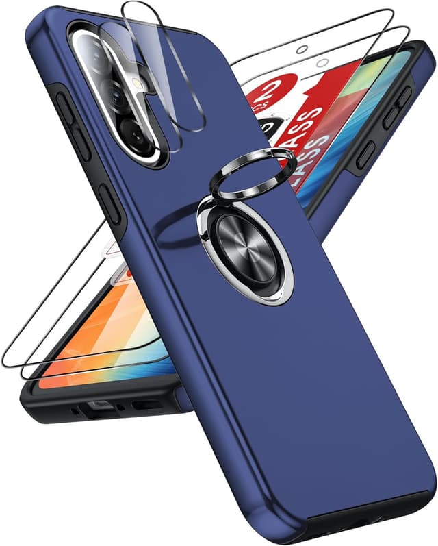 Thumbnail 6 de LeYi Galaxy A26 5G case with tempered glass, camera lens protectors and invisible 360° ring holder (Purple)