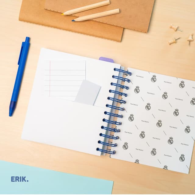 Detalle de Grupo Erik Agenda journalier Real Madrid 2025-2026 (14 x 16 cm) pour fille et garçon