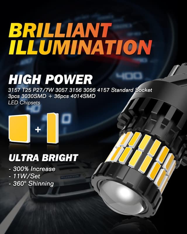 Detalle de Ampoules LED OUSHI 3157 T25 P27/7W 6500K (pack de 2) pour feux de recul et clignotants arrière