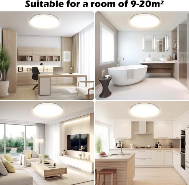 Thumbnail 6 de OUILA Plafoniera LED da soffitto 24W IP44 rotonda Ø28 cm luce 4000K