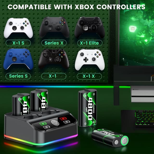 Thumbnail 6 de HELLCOOL 4x4800mWh Rechargeable Battery Pack for Xbox controllers