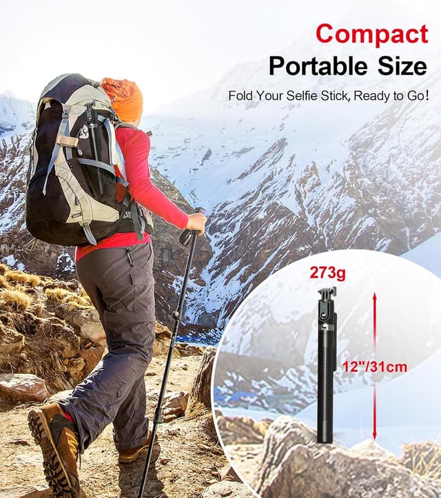 Detalle de ASHINER 180cm Selfie Stick Phone Tripod with Remote and LED Fill Lights