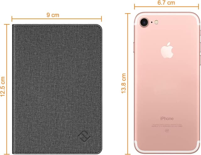 Thumbnail 3 de FINTIE Fahrzeugschein Hülle Denim Grau 12,5x9 cm