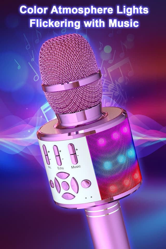 Detalle 2 de BONAOK Karaoke Kinder Mikrofon 4‑in‑1 🎤
