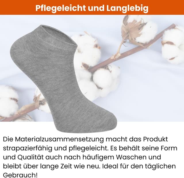 Detalle de dabisocks Sneaker Socken (10 Paar) aus Baumwolle – atmungsaktive Sportsocken für Herren & Damen