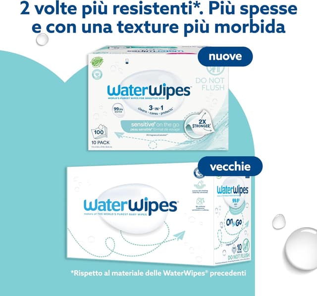 Thumbnail 2 de WaterWipes Sensitive+ On The Go 100 pezzi salviettine umidificate