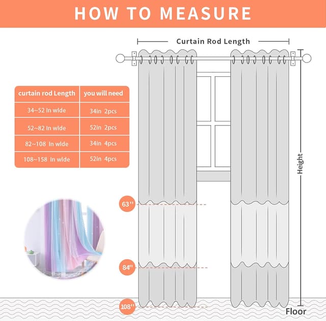 Detalle 2 de XiDi Curtains for Bedroom 2 Panel Set – Thermal insulated ombre blackout curtains for kids rooms (45 inch long)