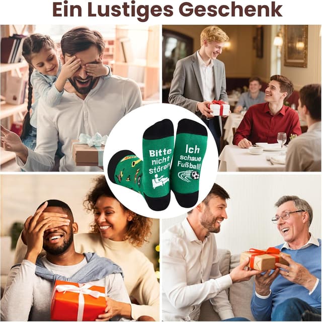 Detalle de Effeet Lustige Socken Herren 37–46 – Fußball-Spruch als Geschenk für Männer