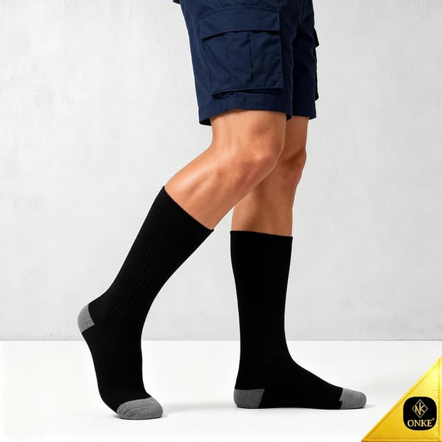 Detalle de ONKE Max Full Cushion Crew Socks (Moisture Wicking, Odor Control) for Steel Toe Work Boots