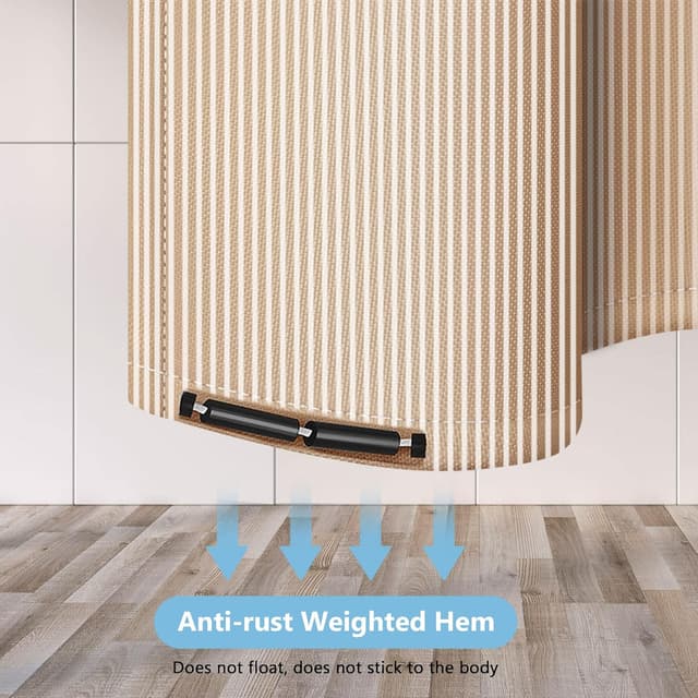 Detalle de DUFU rideau de douche à séchage rapide imperméable en polyester 180 x 200 cm (avec 12 crochets)