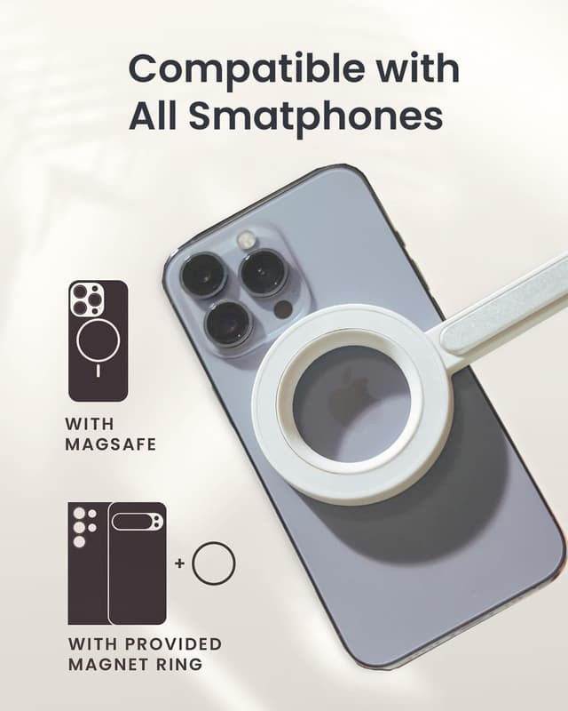 Detalle 2 de KraftGeek Magnetic Phone Tripod 64" Selfie Stick