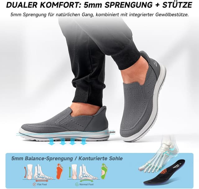 Detalle 2 de ODCKOI Baskets Hommes Enfiler Sans Lacets