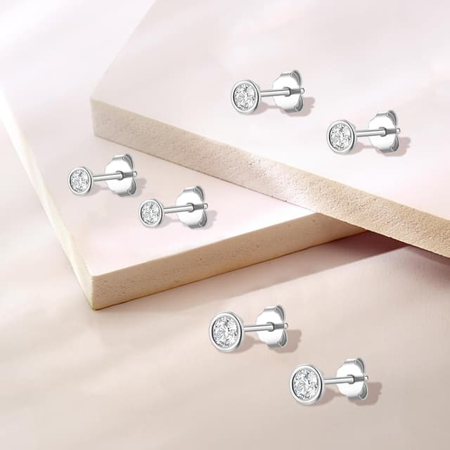 Detalle de Ecripe 925 Sterling Silber Ohrstecker 3 Paar