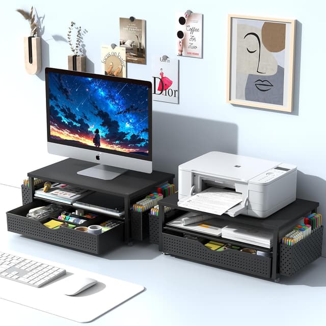 Thumbnail 6 de Spacrea Desk Organizer Monitor Stand with Drawer 🗄