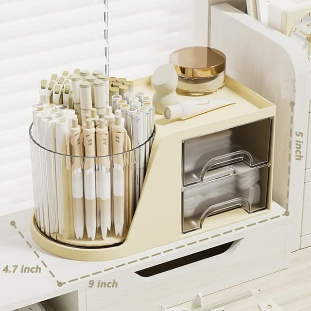 Detalle 2 de WITERY 360° Rotating Makeup Organiser 2-drawer 💄