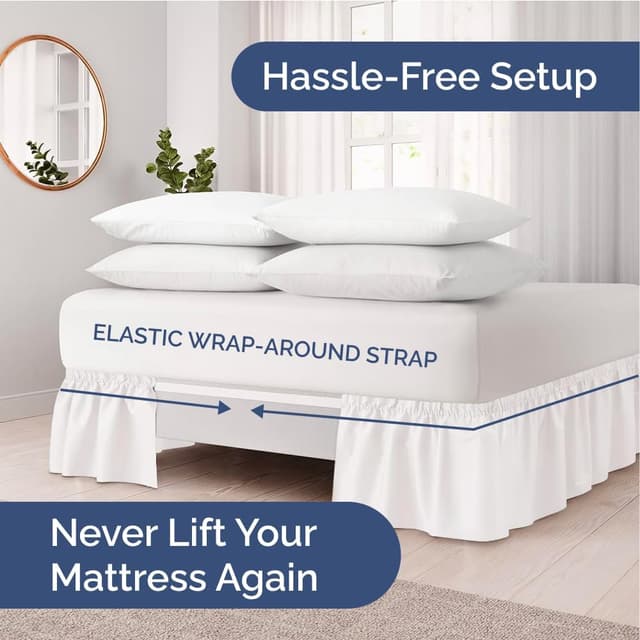 Detalle 2 de Wrap Around Dust Ruffle Bed Skirt 15 Inch