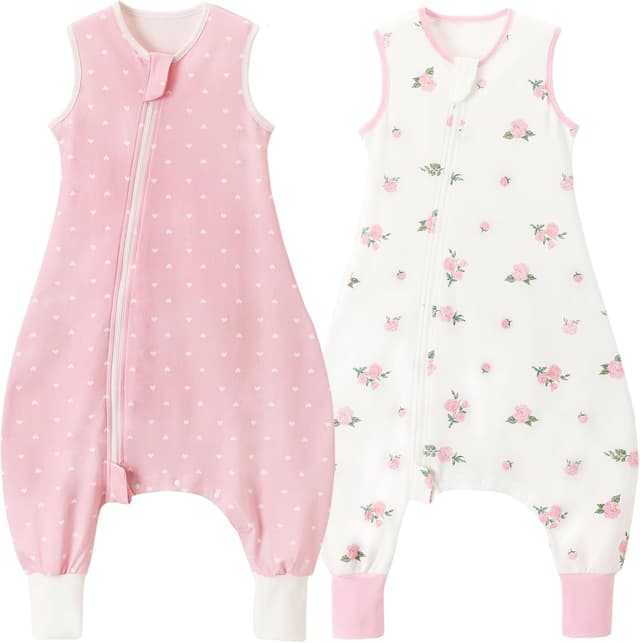 Detalle de Lot de 2 gigoteuses bébé Nivolltha 1 TOG en coton avec pieds