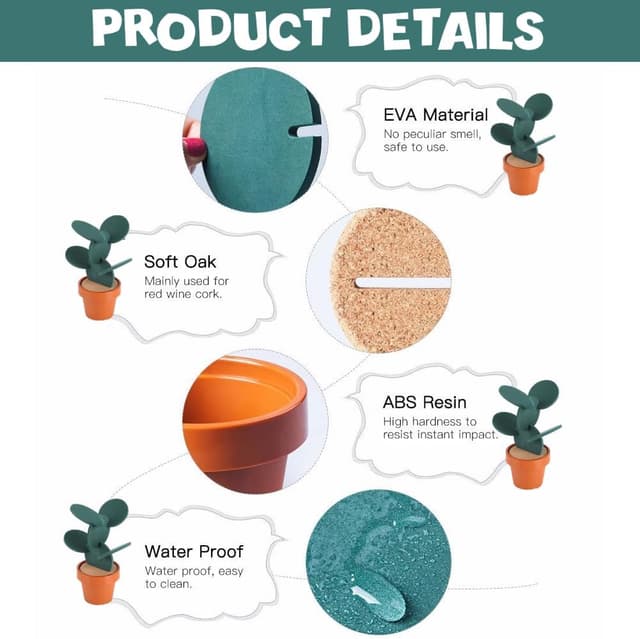 Detalle de Fdit set sottobicchieri cactus in 6 pezzi