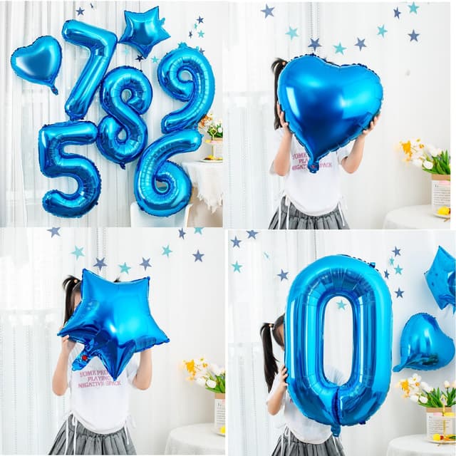 Thumbnail 6 de Luftballons 70. Geburtstag Blau Set