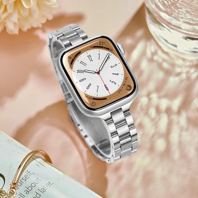 Thumbnail 4 de Vamyzji slim stainless steel strap for Apple Watch (44/45/46/49/42mm) – thin metal bracelet for SE/Series 1-11 & Ultra
