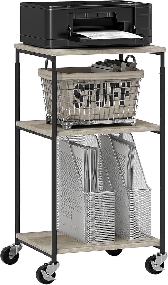 Detalle de HOMCOM Support d'imprimante à 3 niveaux 72,5/81,5 cm