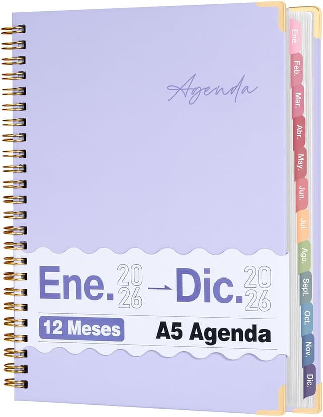 Detalle de Agenda 2026 en Español con planificador semanal