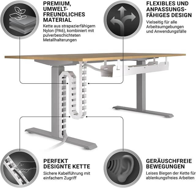 Thumbnail 4 de Kabelführung Schreibtisch Flexible Kabelkanal Weiß