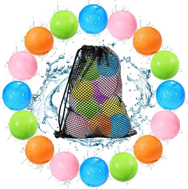 Detalle de Tlitlimom 16-Pack Reusable Water Bomb Balloons for Pool & Beach Fun (Ages 3–12)