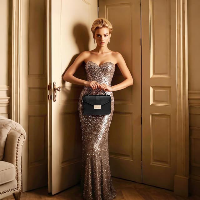 Detalle de Miss Lulu sac à main femme en PU cuir avec bandoulière amovible — format moyen pour travail, université et voyage