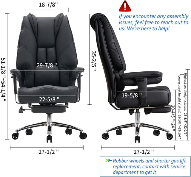 Detalle 2 de EXCEBET Ergonomic High‑Back Office Chair 400 lbs