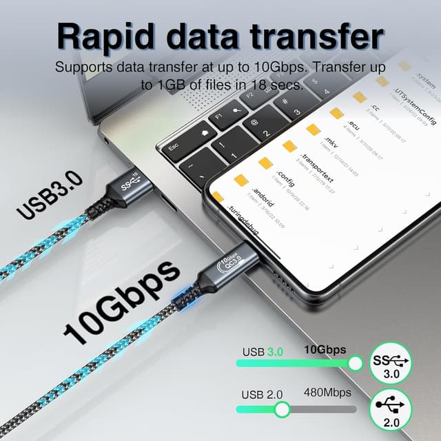 Detalle de USB C Kabel 3 m mit 10 Gbit/s