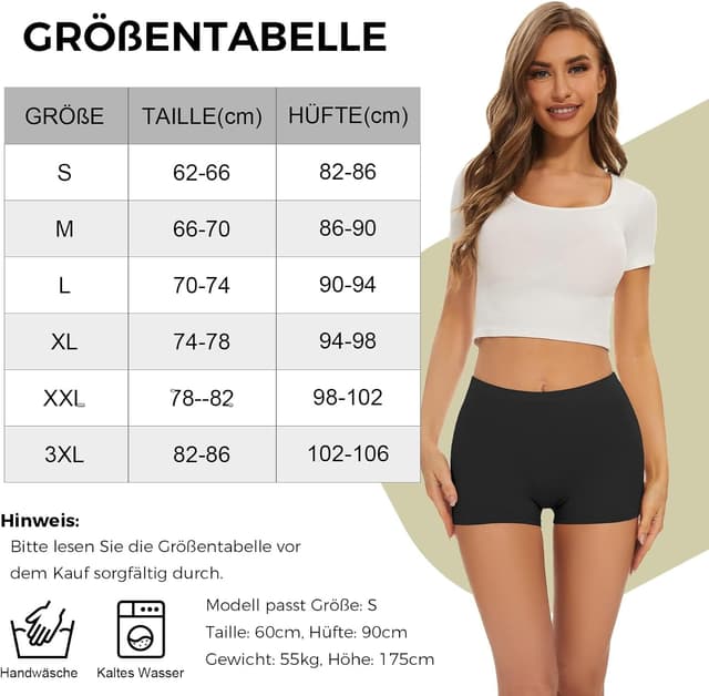 Detalle 2 de SIHOHAN Boxershorts Damen Baumwolle, Kurz