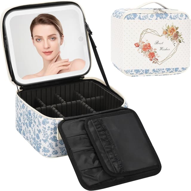 Imagen de Travel Makeup Bag with Led Mirror for Travel en OfertitasTOP