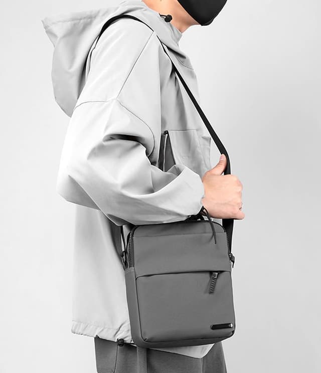 Detalle de Herren-Schultertasche / Umhängetasche Herren aus PU mit wasserdichtem Crossbody-Design