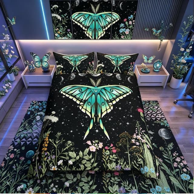 Detalle de Loussiesd Graffiti Style Hip Hop 3-Piece Bedding Set with Zipper (Kids/Teens Duvet Cover & Pillowcases)