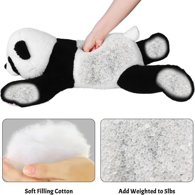 Detalle de Wepop 5lb Weighted Stuffed Animal Panda Plush (24in) — Soft Weighted Plush Pillow for Cuddling