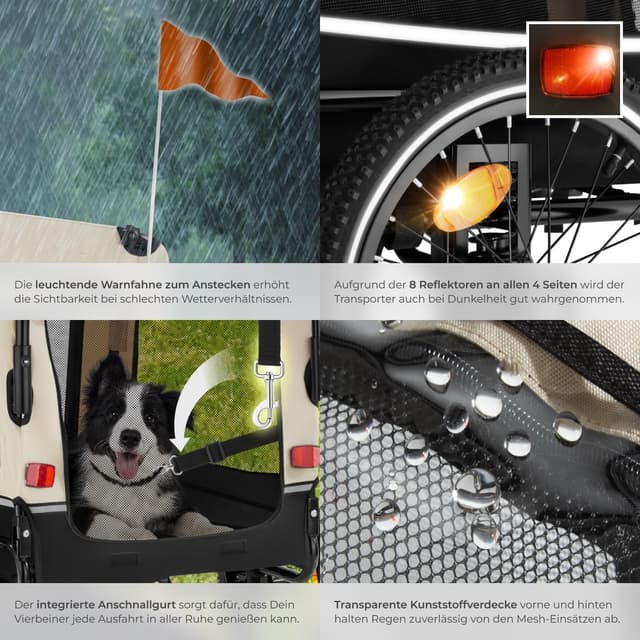 Detalle de tectake Fahrradanhänger mit 40 kg Belastung