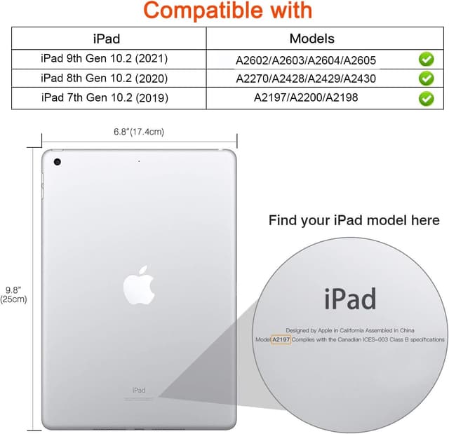 Detalle 2 de Hülle für iPad 9./8./7. Generation (10,2 Zoll) mit 360° Drehständer & Auto Sleep/Wake – Blue Marble