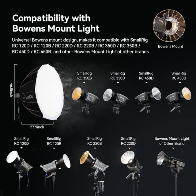 Thumbnail 2 de SMALLRIG Parabolic Softbox 120cm