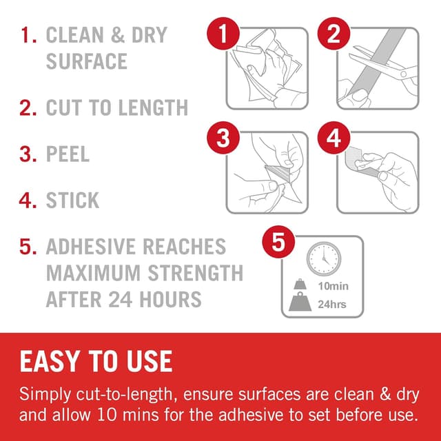 Thumbnail 2 de VELCRO Brand Cinta bucle adhesive 20mm x 10m Blanco