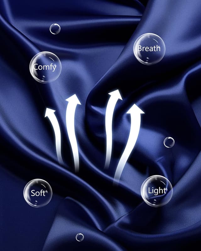 Detalle de Vlazom Kimono corto da donna in raso satin con scollo a V e cintura