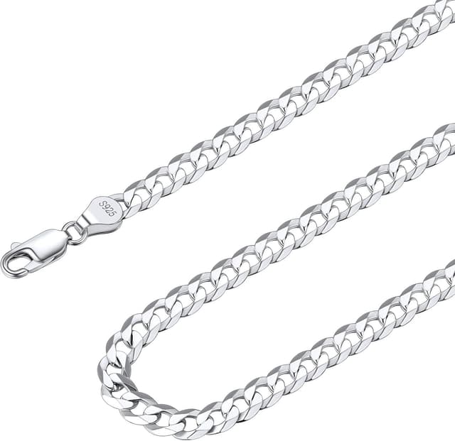 Detalle de Suplight chaîne en argent 925 maille cubaine pour homme, 3 mm/5 mm (tailles 36 à 71 cm)