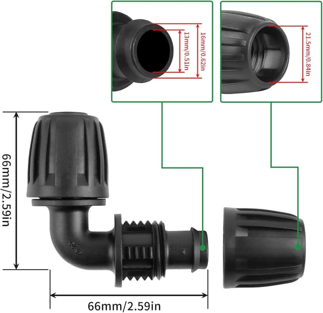 Detalle de Hydrogarden Micro-Drip-System 13 mm L-Stück