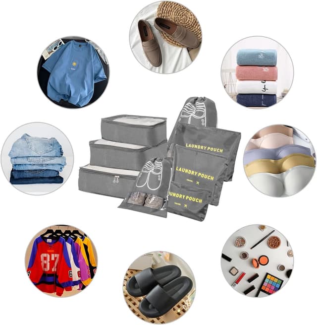 Detalle 2 de BillyBath Organizador De Maletas 8 en 1 Gris