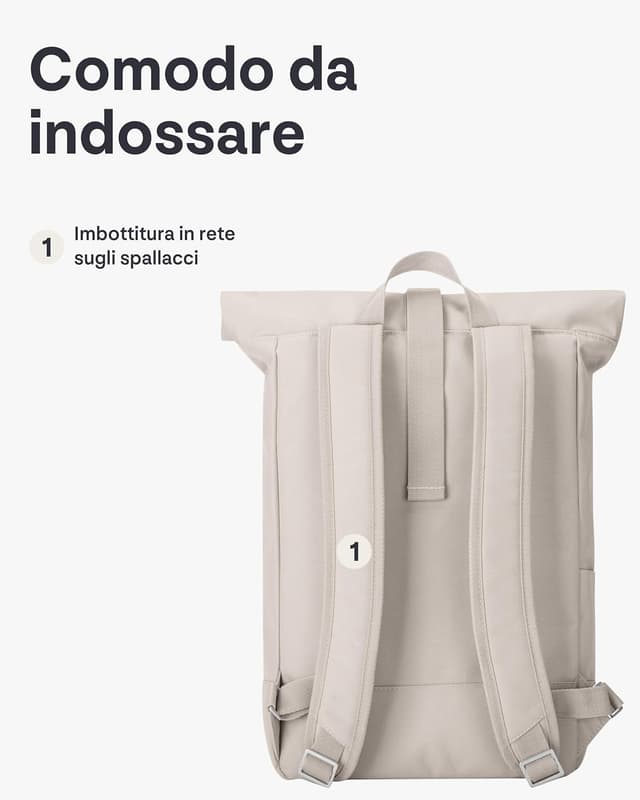 Detalle de Johnny Urban Robin Medium zaino idrorepellente con vano PC per laptop fino a 16” (Zaino Donna e Uomo)