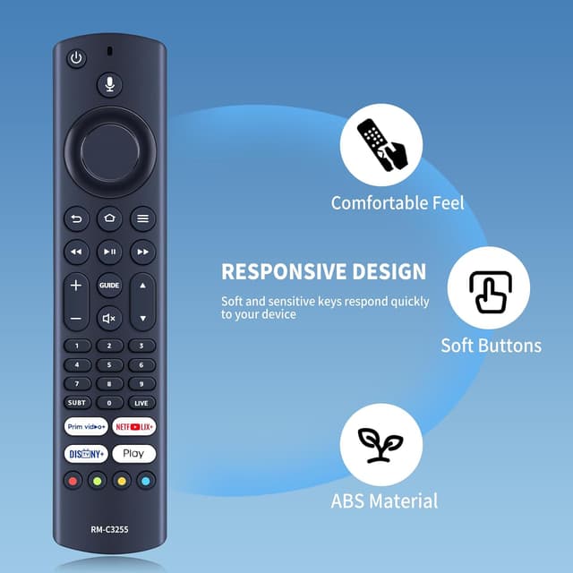 Detalle 2 de TCNOUMT CT-8565 Voice Remote Control (with mic) for Toshiba Smart 4K Ultra TVs