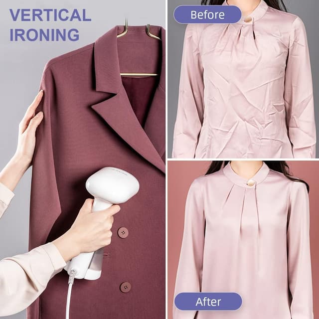 Detalle 2 de Portable Clothes Steamer (Handheld) Steam Presses 2000W – FMK travel steamer for clothes, curtains & dresses