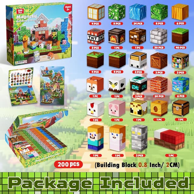 Thumbnail 1 de 200PCS Magnetic Blocks Forest Set